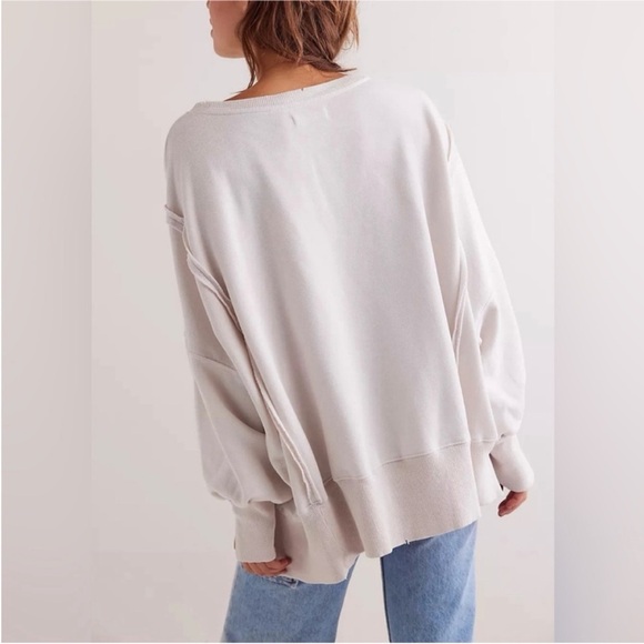 NWOT Free People We The Free Graphic Camden Pullover- highland cow combo - Large - Picture 4 of 10